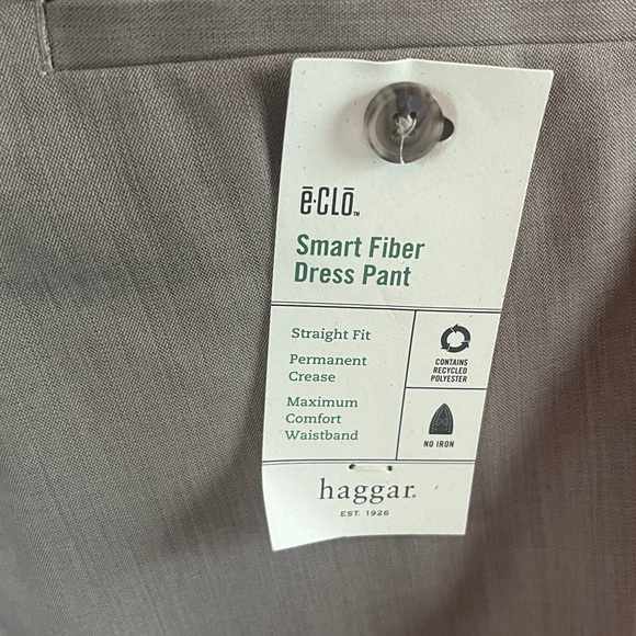 NWT@$70! HAGGAR! Taupe E-CLO SMART FIBER, CREASED/CUFF PANTS! SZ 38Wx29L - Picture 8 of 9